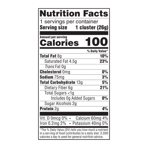 ATKINS CARAMEL ALMOND CLUSTERS, GLUTEN FREE, HIGH IN FIBER, 1G SUGAR, 2G NET CARB, KETO FRIENDLY, 20 COUNT