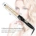 HISOON Hair Curling Iron,1.25 inch Professional Hair Curler Innovative Ceramic Coating Curling Wand with Anti-Scald Insulated Wand Tip,Multiple Heat Setting for All Hair Types(80-220℃,Include Glove a