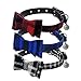 Beirui Cute 3 Set Dog Collar Charms Christmas Adorable Studded Bowtie - British Style Plaid Adjustable Small Dog Collar with Bell Charm for Puppy and Kitten,1/2