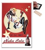 Bundle - 2 Items - Fallout Nuka Cola Poster - 91.5 x 61cms (36 x 24 Inches) and a Set of 4 Repositionable Adhesive Pads For Easy Wall Fixing
