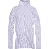 J.Crew Mercantile Women's Long Sleeve Tissue Turtleneck Tee (XS, Light Thistle)