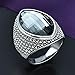 Mytys Vintage Black Marquise Crystal Silver Cocktail Ring Fashion Jewelry for Women