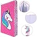 Chaungdi 2 Pieces Sequin Reversible Notebook Flip Journal Notebook with Unicorn Pattern and Unicorn Pen (Pink)