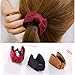 6 Pcs Korean Style Fabric Bow Hair Claw Elegant Solid Cloth Ties Banana Hair Crab Clips Ponytail Hold For Women and Girls