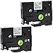 Molshine Compatible Laminated Labeling Label Tape Replacement for TZe-211 Black on White (0.23inch 1/4inch 6mm) 2 Pack