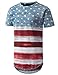URBANCREWS Mens Hipster Hip Hop American Flag Longline T-shirt (Various Prints)