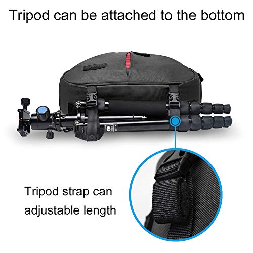 CADeN Camera Bag Sling Backpack Camera Case Waterproof with Rain Cover Tripod Holder, Compatible