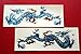 Inlay Sticker Decals for Guitar Bass - L&R Set Fire Dragon -AB