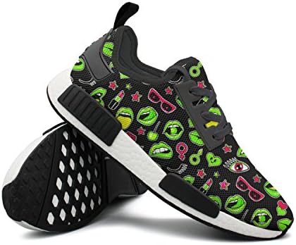 dkkdiehgk Lipstick Lipstick Diamond Heart Tongue Love Men Casual Prom Shoes