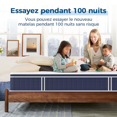 Inofia Ace Hybrid Mattress 120 x 200 cm H3 Firm Mattress with Breathable Memory Foam and Independent Bagged Springs, 7 Ergonomic Zones, Extra Comfort for Adults and Children