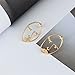 Meolin Gold Hollow Out Face Statement Design Stud Earrings