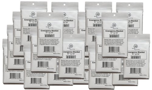 Pack of 20 Silver Emergency Blankets, 87″ by 59″, MCR Medical Supply