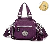Tiny Chou Mini Solid Color Water Resistant Nylon Handbag Cross Body Shoulder Bag for Women & Girls