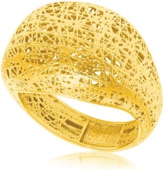 14K Yellow Gold Lace Like Dome Ring