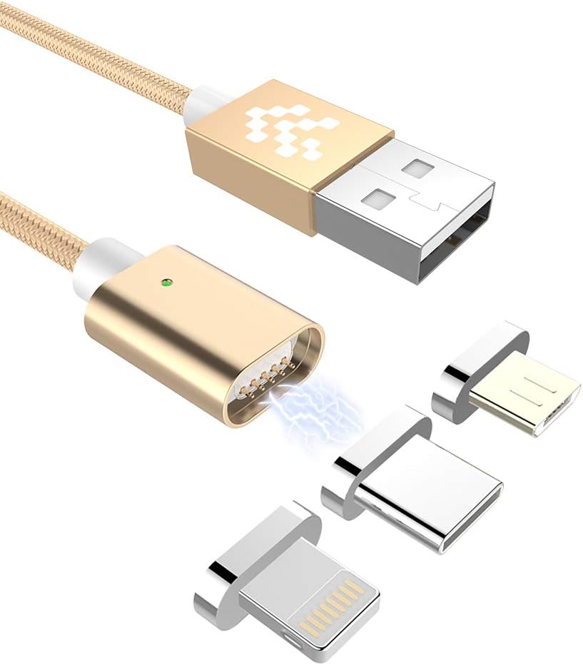 Magnetic Cable,USB Type C/Micro 3 in 1 Magnetic Multiple Charger Cord 3.3FT, Charger&Data Sync Cable, Compatible with Samsung Galaxy S9,Galaxy S8,Note 9,Note 8,S7,HTC, LG Android Devices