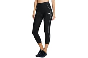 BALEAF Women's Bike Shorts 3D Padded Cycling Pants High Waisted Tummy Control Capris 3/4 Tights UPF 50+