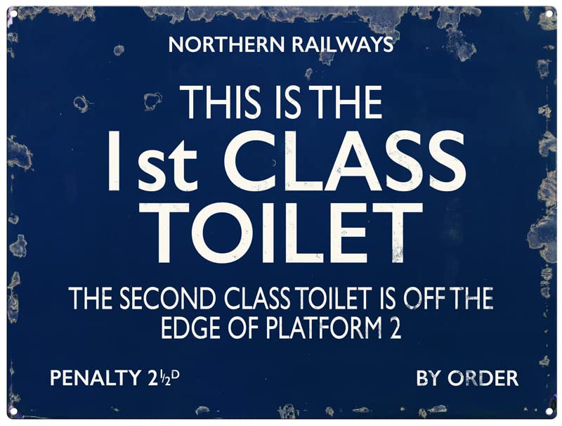 Small (150 x 200mm) Metal Sign - First Class Toilet