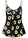 FENSACE Womens Sleeveless Summer Adjustable Floral Spaghetti Strap Tank Tops Cami Tank Tops(Large,Sunflower)