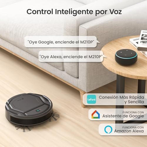M210P Robot Aspirador 2200Pa, Aspirador Robot Autonomía de 120 Min, WiFi/App/Alexa, Sensor de Anticolisión/Caída Navegación Inteligente, Delgado y Silencioso, 6 Modos de Limpieza