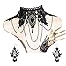 Dolovely Gothic Lolita Retro Lace Choker Necklace Earrings Bracelet Wristband Black Flower Ring Clothing Accessories for Women