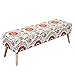 Otto & Ben Mid Century Ottoman with EASY LIFT Top, Upholstered Shoe Ottomans Seats for Entryway and Bedroom, Retro Floral