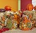 Thanksgiving Decorations Turkey Friends, 2 Piece Set, Cute Fall Decor Home Living Room and Kitchen Autumn Displays, Burlap and Ceramic with Leaves and Jewels