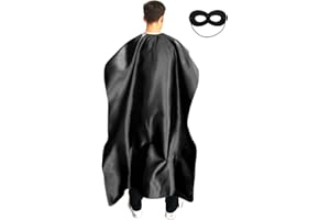 ADJOY Adult Superhero Cape and Mask for Man and Woman - Halloween Vampire Capes Party Dress Up Superhero Costume