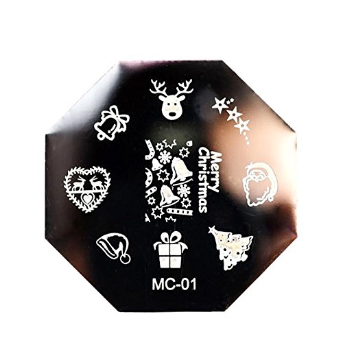 Sannysis Christmas DIY Image Stamp Stamping Plates Manicure Template Nail Art Plate