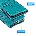 Compatible with iPhone 7 Case, iPhone 8 Wallet Case PU Embossed Butterfly Flower Leather Detachable Wallet with Card Holder and ID Slot Cover for iPhone 7 & iPhone 8 4.7 inch Blue