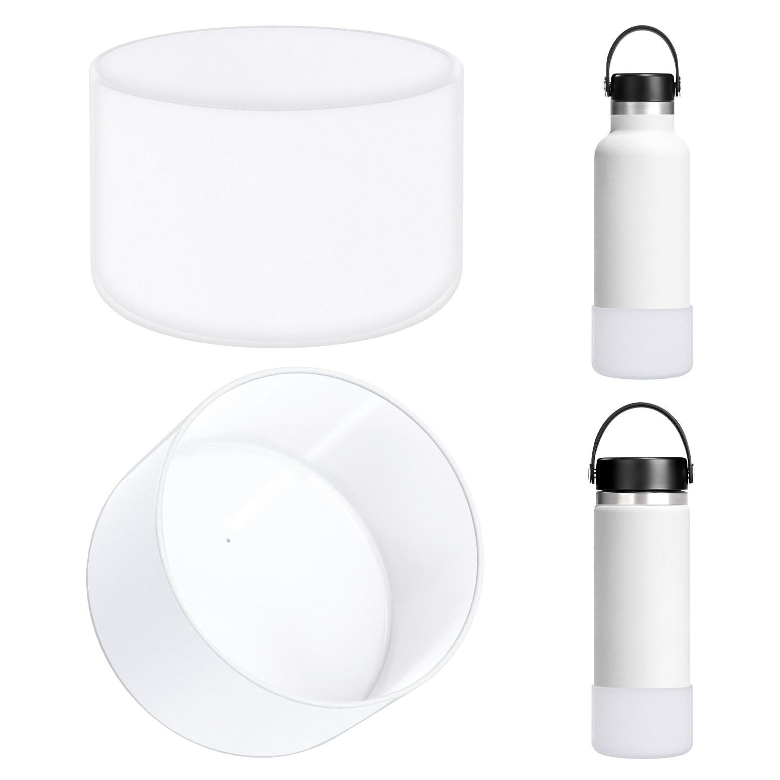 Photo 1 of Linkidea 2 Pack Water Bottle Boot Compatible with Hydro Flask Wide Mouth 12oz/14oz/16oz/18oz/20oz, Silicone Bottle Bottom Sleeve Bumper Protector (Clear)