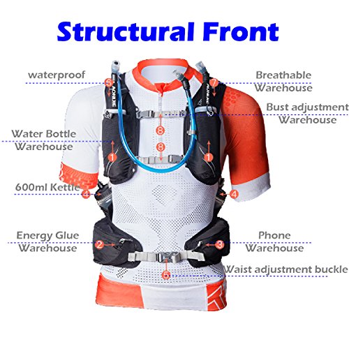 TRIWONDER 15L Ultra Running Vest Marathon Backpack Hydration Pack With