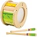 Hape Small Wooden Handheld Mr. Tambourine Early Melodies Kid Toy Musical Instrument with 3 Cymbal Pairs for Preschool Toddlers