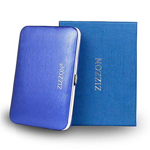 ZIZZON Manicure Set 18 in 1 Professional Pedicure Set Nail scissors Grooming Kit with Leather Travel Case Blue
