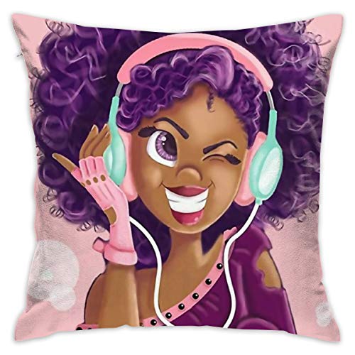 Sara Nell Velvet Throw Pillow Cases Black Girl African American