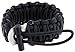 The Friendly Swede Adjustable Premium Paracord Bracelet with Fire Starter and Hidden Eye Knife (Black)