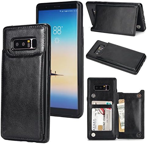 Samsung Galaxy Note 8 Wallet case for Women and Men - Shockproof Leather Business Family Multi-Color Credit Card Holder