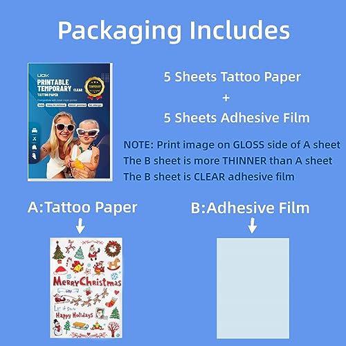 Temporary Tattoo Paper, Temporary Tattoos of the World 2026 A4X5 Sheets Tattoo Transfer Paper for Printer, DIY Tattoo Transfer Paper for Fans Party Party Decorations Photo