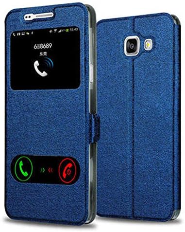 Luxury Smart Front Window View Leather Flip Case For Galaxy Blue A510 A5 2016