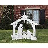 Large White Outdoor Nativity Set