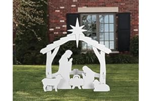 FRONTYARD ORIGINALS Large White Outdoor Nativity Set