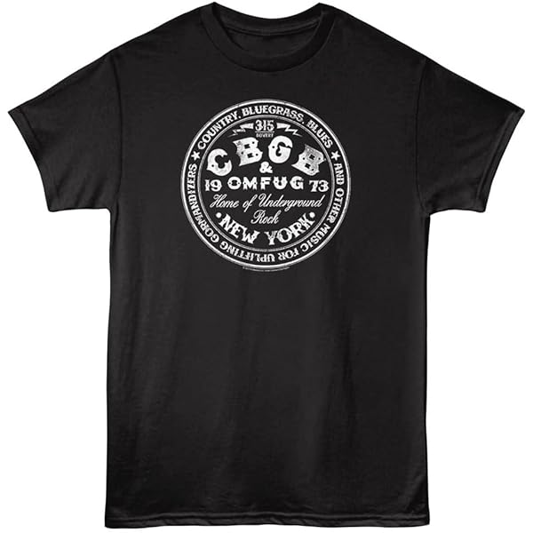 CBGB T Shirt for Men & Women OMFUG NYC Music Club 1973 Black