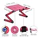 Laptop Stand for Bed and Sofa, Cozy Portable Lap Desk Adjustable Laptop Table Stand Up/Sitting with Dual CPU Cooling Fans and Mouse Pad (Rose Red)thumb 2