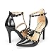 DREAM PAIRS ROCKSTAR-HIGH Women's D'Orsay Style Metal Studs Pointy Pumps Classic Stiletto Heel Shoes New