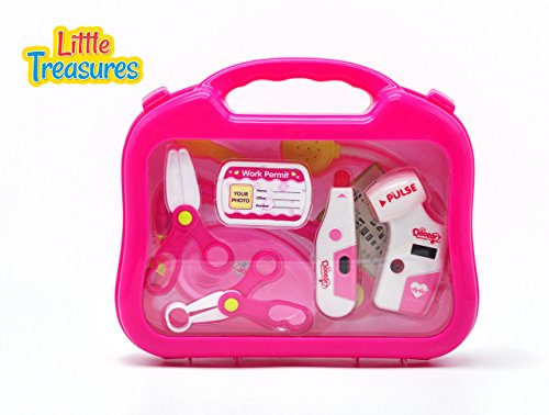 Doctor Medical Play Set- for preschoolers lots of medical accessories such as stethoscope, medical scissors and tray, scalpel, battery operated thermometer and pulse checker plus more