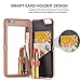 iPhone 6s Plus Case, [3D Mirror Series] Cards Holder Kickstand Wallet Style Flip Back Cover Protective Case with Free Screen Protector for Apple iPhone 6 Plus/6s Plus 5.5 Inch (Rose Gold)