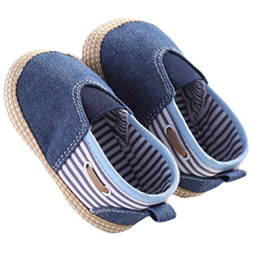 Binmer(TM) New Cute Solid Infant Anti-slip New Born Baby Shoes Boys Casual Shoes (12~18 Month, Blue)