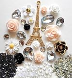 LOVEKITTY DIY 3D Eiffel Tower Bling Cell Phone Case Resin Cabochons Deco Kit / Set