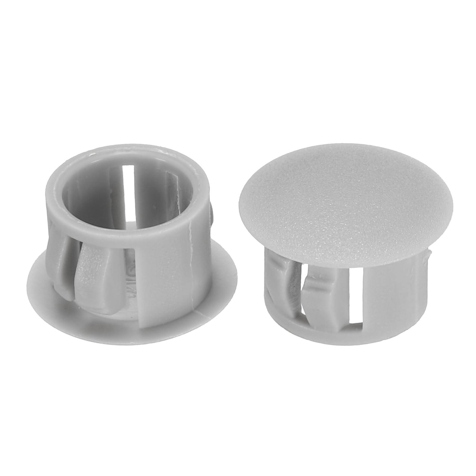 PATIKIL Hole Plugs Plastic, 50 Pcs 13mm(1/2") Screw Bumper Hole Plug Flush Snap Type Round Hole Cover Caps for Round Holes Cabinet Furniture Kitchen, Grey