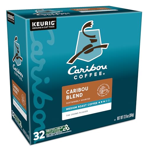 CARIBOU COFFEE CARIBOU BLEND, KEURIG SINGLE-SERVE K-CUP PODS, MEDIUM ROAST COFFEE, 32 COUNT(PACK OF 1)
