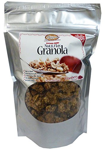 Cranberry Sugar-Free Nut and Flax Granola, 9 oz. bag by Sensato Foods